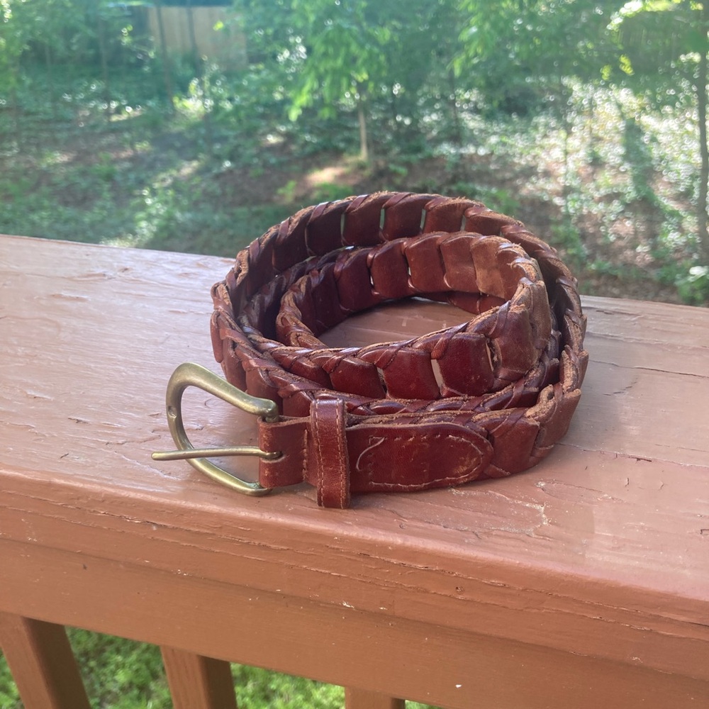Brown leather belt